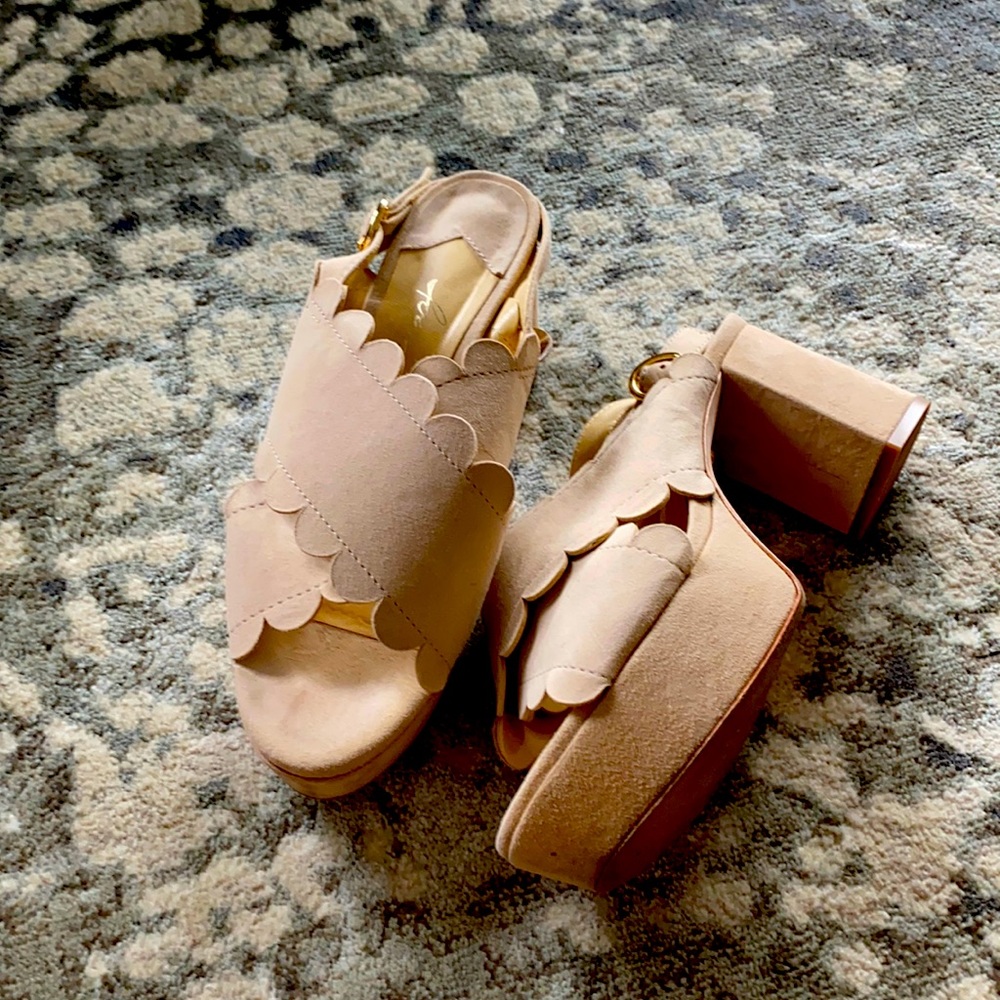 Nude 37.5 suede sandals. Worn once.